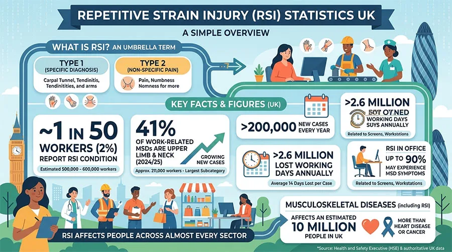Repetitive Strain Injury RSI Statistics UK 2026