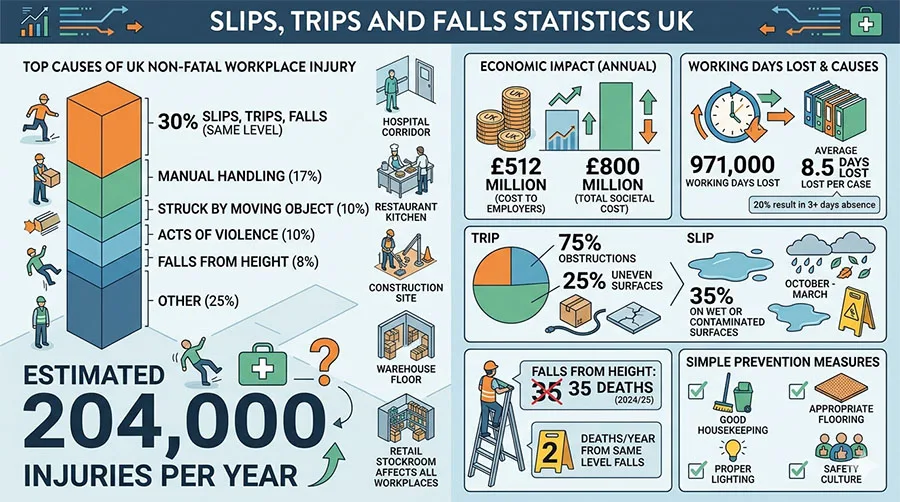 Slips, Trips and Falls Statistics UK 2026
